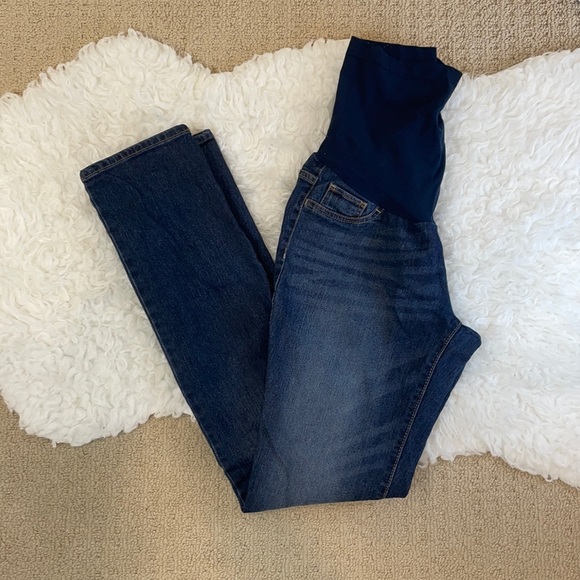 Motherhood Maternity Indigo Straight Leg Jeans M/L Classic Dark Wash Den… - Picture 2 of 6